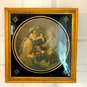 Vintage Borghese Framed Print “Farmer’s Visit to His Married Daughter in Town”